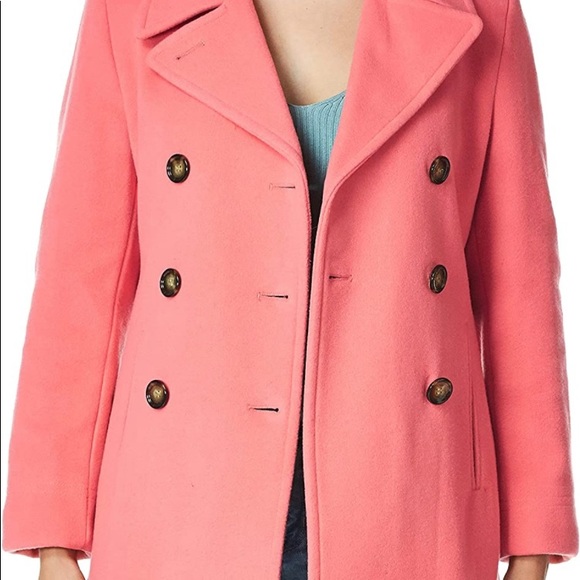 Double BLACK breasted wool blend black coat - Picture 3 of 3